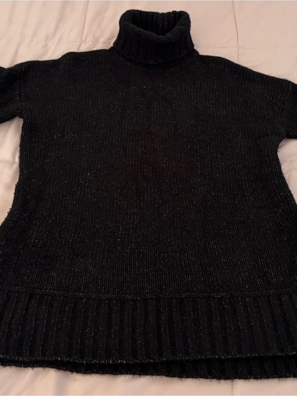 Everlane Cloud Oversized Black alpaca merino wool Turtleneck Sweater, size S - Picture 7 of 16